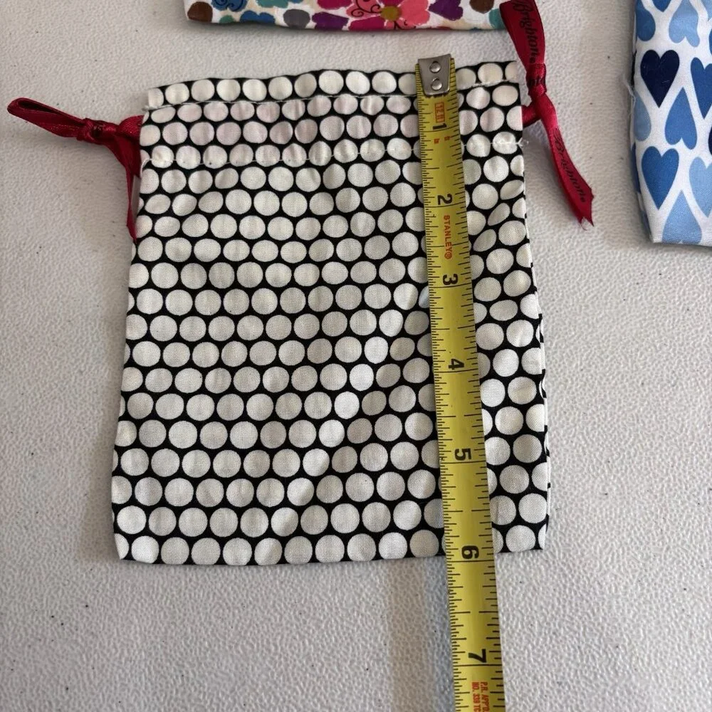 Brighton Cloth Jewelry Gift Bags Lot Of 3 Floral Hearts
